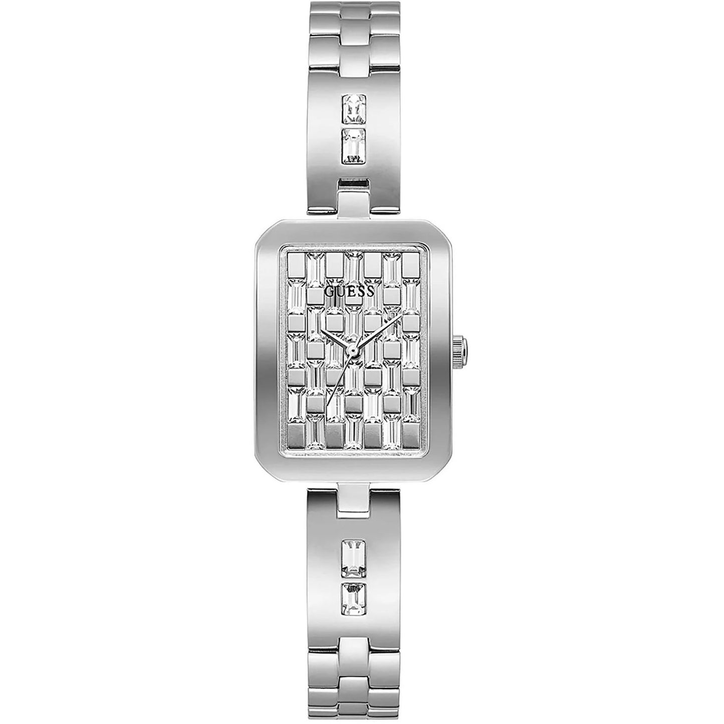 GUESS Mod. GW0102L1 silver quartz analog watch, women's 925 silver with 3 ATM water resistance, official packaging, 43mm case
