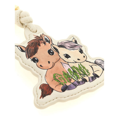 Ganni Beige Leather Keychain