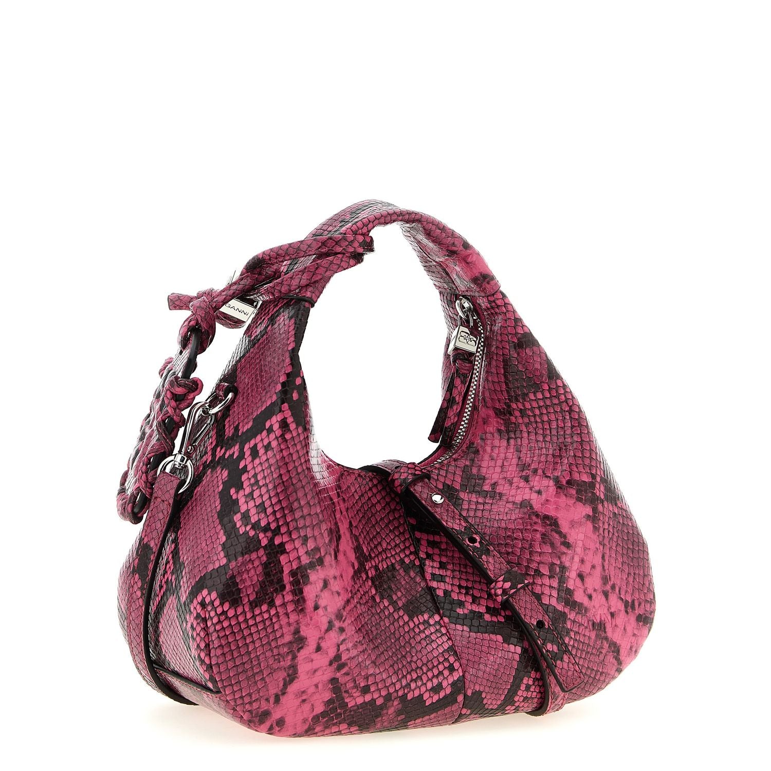 Ganni Fuchsia Recycled Polyester Handbag