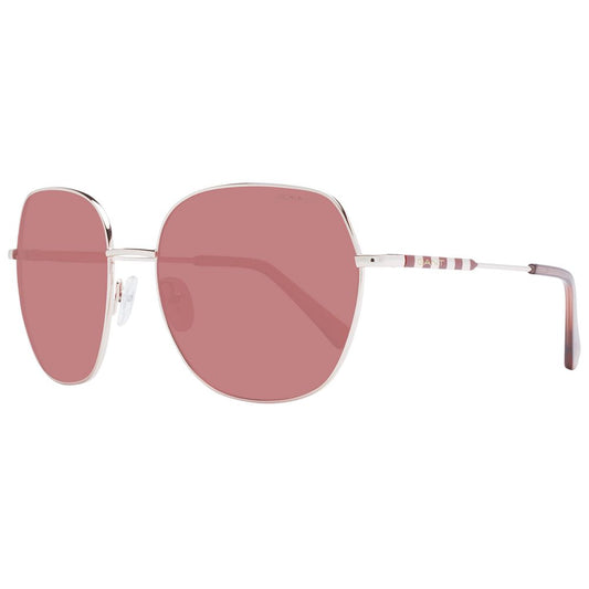 Gant Rose Gold Women Sunglass with full-rim metal frame, gradient grey plastic lenses, 100% UVA & UVB protection, stylish design, includes case.