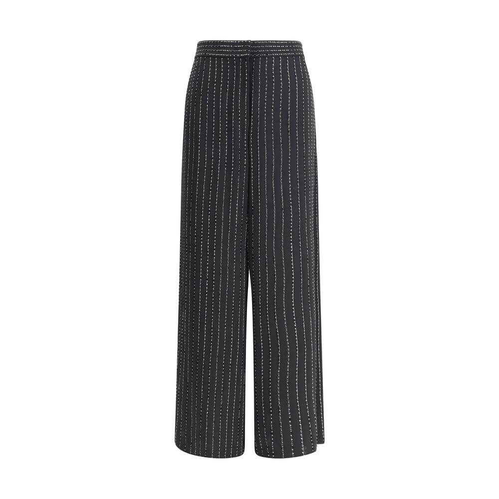 Giorgio Armani Black Silk Casual Pants