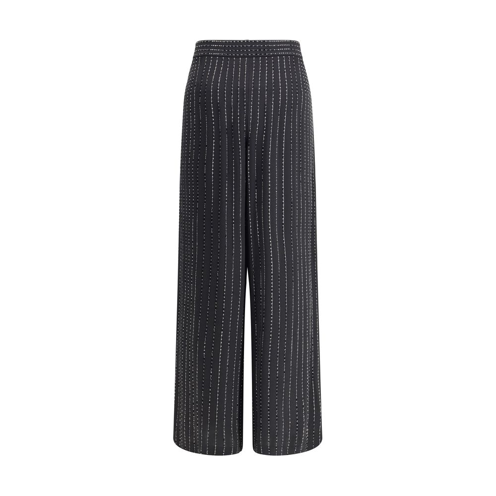Giorgio Armani Black Silk Casual Pants