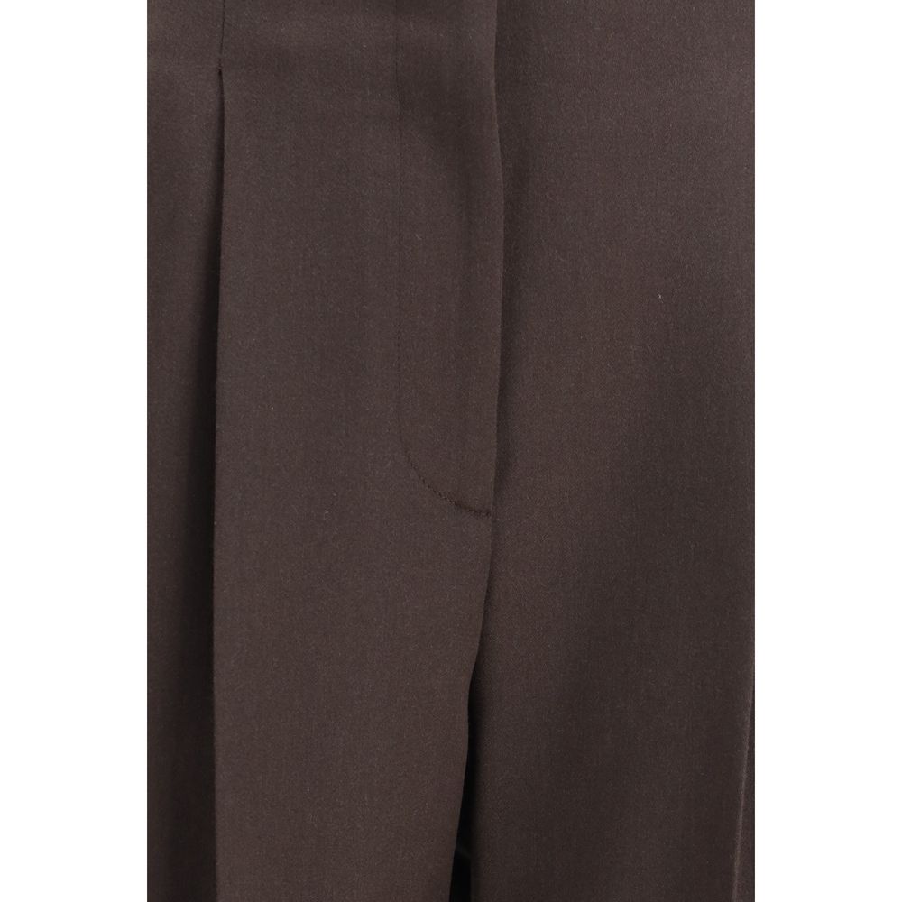 Giorgio Armani Brown Fleece Wool Casual Pants