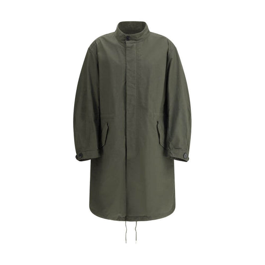 Givenchy Bicolor Cotton Clothing: Oversized parka jacket with drawstring waist and iconic monogram, functional and modern design.