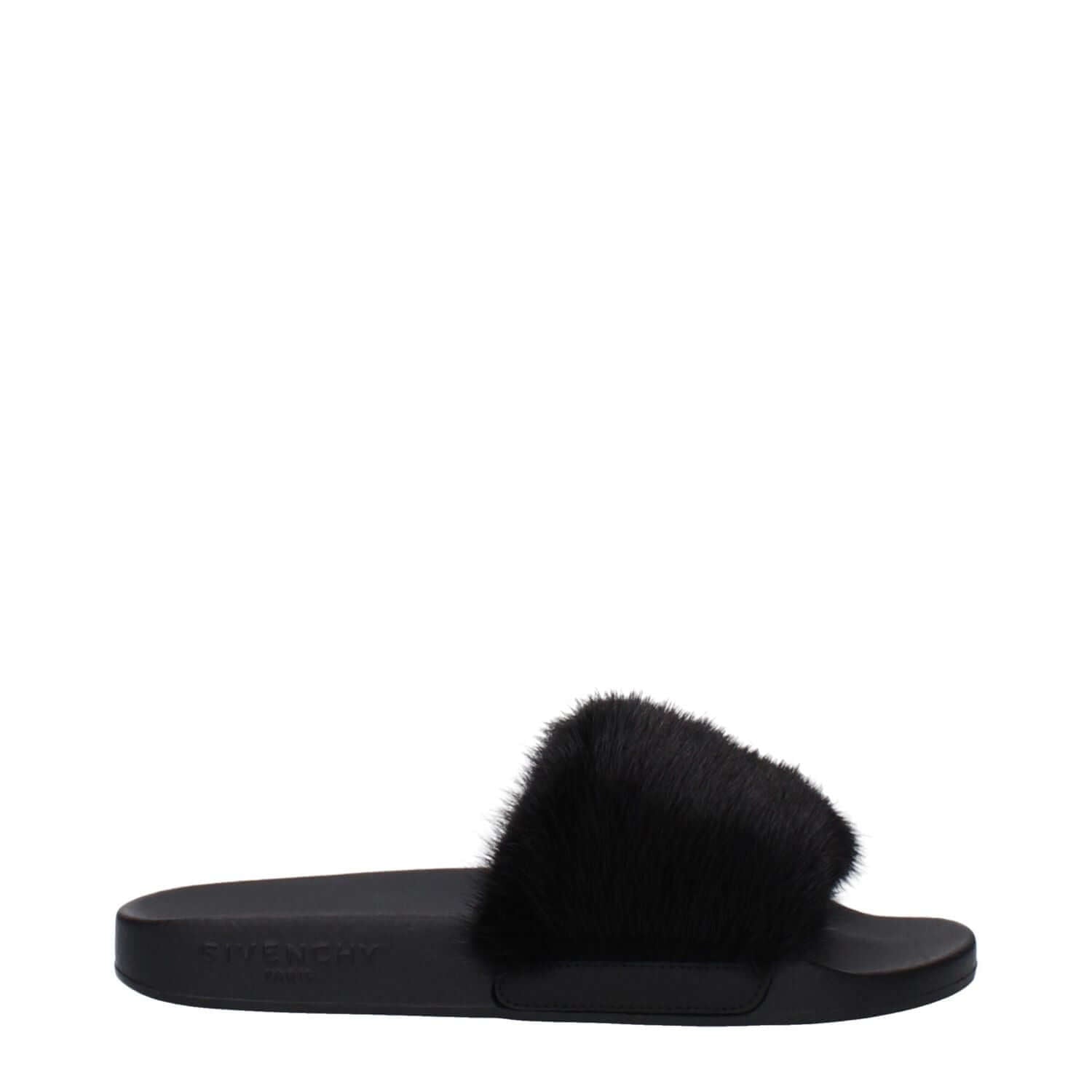 Givenchy Black Cotton Slippers