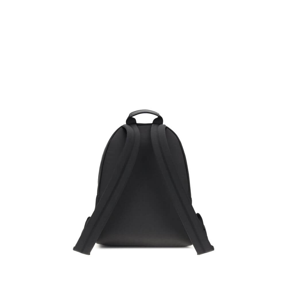 Back view of Givenchy Black Polyamide Backpack showing padded adjustable straps for comfort and style.