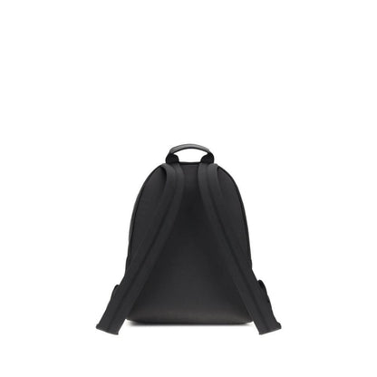 Back view of Givenchy Black Polyamide Backpack showing padded adjustable straps for comfort and style.