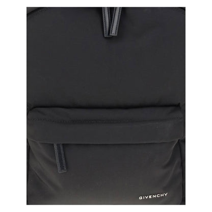 Givenchy Black Polyamide Backpack with logo and zippered front pocket