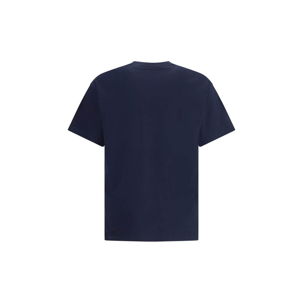Givenchy Blue Cotton T-Shirt featuring logo stitching and ribbed crew neck in regular fit, crafted from 100% cotton for AW25 season.