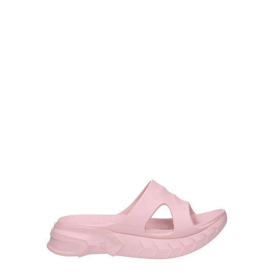 Givenchy Pink Cotton Slippers with open toe and mid heels, casual rubber sole, BE305AE194682.