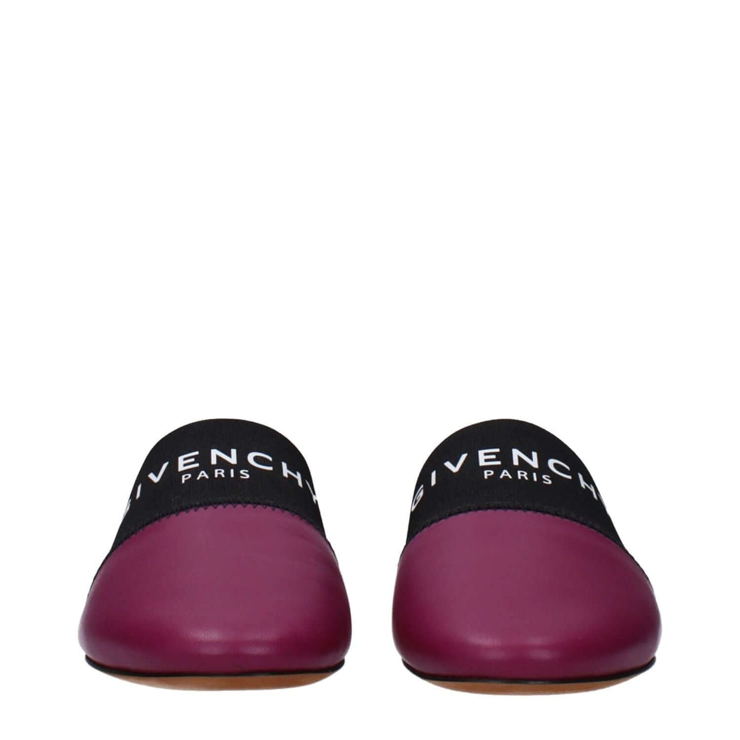 Givenchy Purple Leather Slippers with front logo, round toe, casual style, leather sole, low heel. MPN BE2002E01H510.