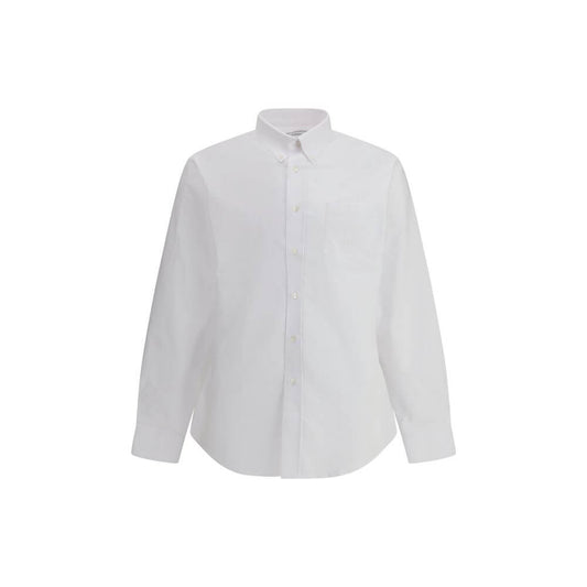 Givenchy White Cotton Dress Shirt with button-down collar and embroidered pocket, showcasing timeless elegance and quality for AW25 collection.