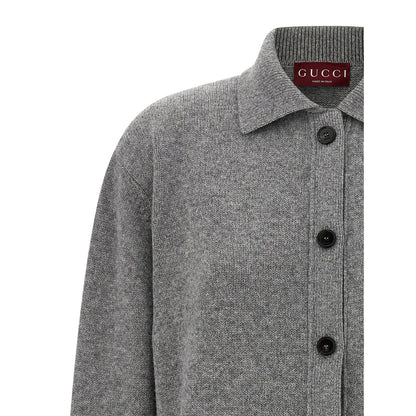 Gucci Gray Wool Cardigan