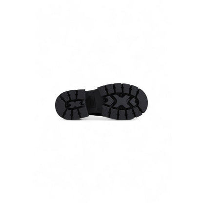 Sole view of Guess Black Polyethylene Ankle Boots showcasing treaded grip feature for stability.