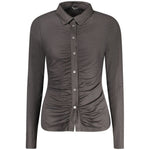 Guess Jeans Black Polyester Shirt with long sleeves, Italian collar, and contrasting details