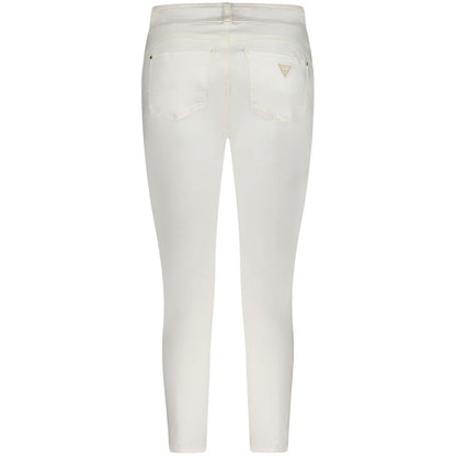 Guess Jeans White Cotton Women's Skinny Jean back view showcasing premium craftsmanship and chic design.