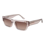 Guess Pink Women Sunglass with rose full-rim frame, gradient brown lenses, rectangle style, includes branded case, 100% UVA & UVB protection.