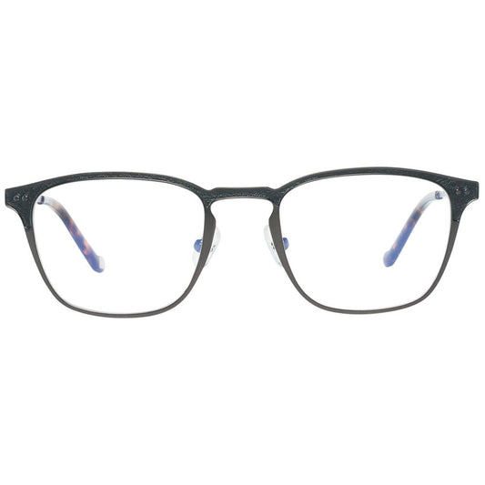 Hackett Gray Metal Frames glasses, front view showing the 49/20/145 mm size, sleek design in grey metal.