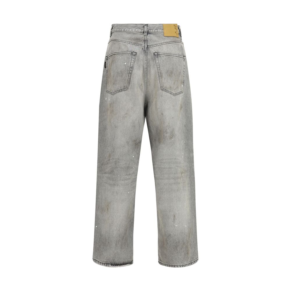 Haikure Gray Cotton Straight-Leg Jeans