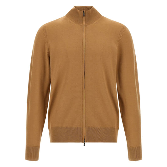 Hugo Boss Brown Virgin Wool Cardigan