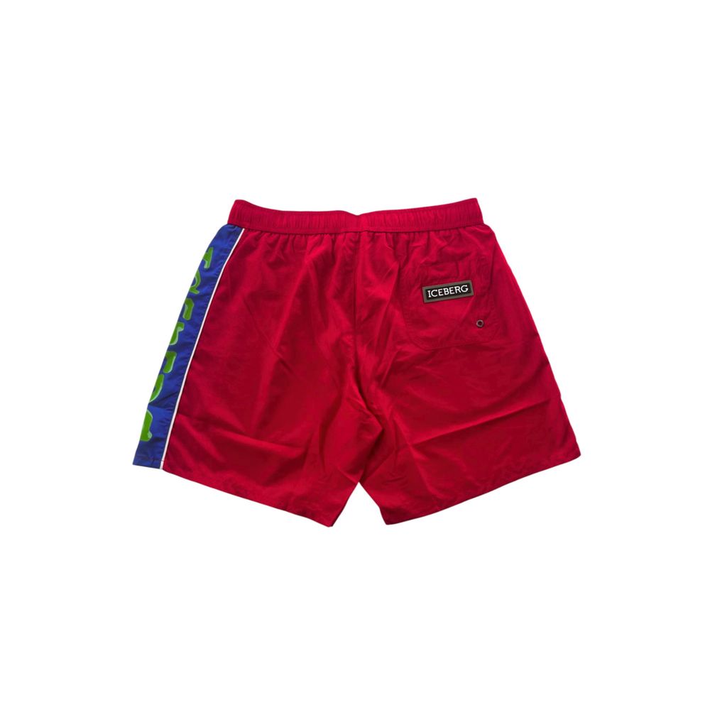 Iceberg Red Polyester Men Swim Short1728,67345744032,Clothing,Iceberg,L,M,Men,Men - Clothing,Multicolor,New with tags,Swim Shorts - Swimwear - Clothing,Swimwear - Clothing,Swimwear - Men - Clothing