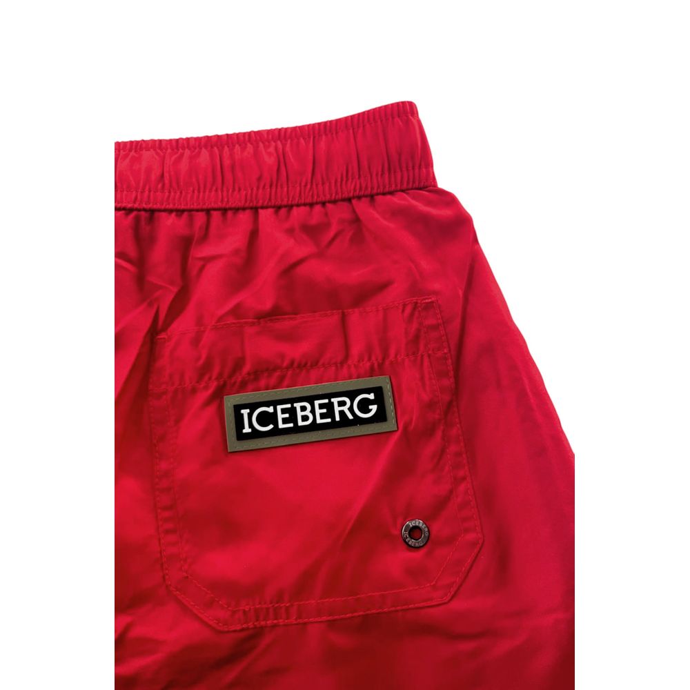 Iceberg Red Polyester Men Swim Short1728,67345744032,Clothing,Iceberg,L,M,Men,Men - Clothing,Multicolor,New with tags,Swim Shorts - Swimwear - Clothing,Swimwear - Clothing,Swimwear - Men - Clothing