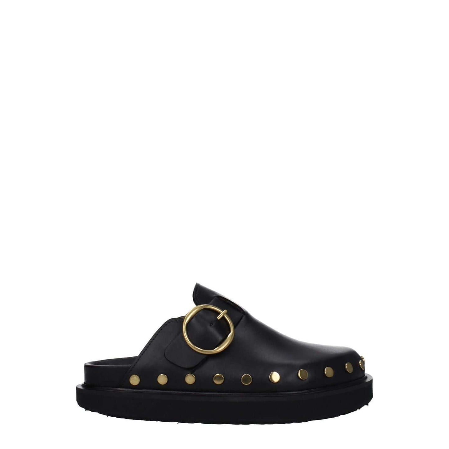Isabel Marant Black Leather Slippers