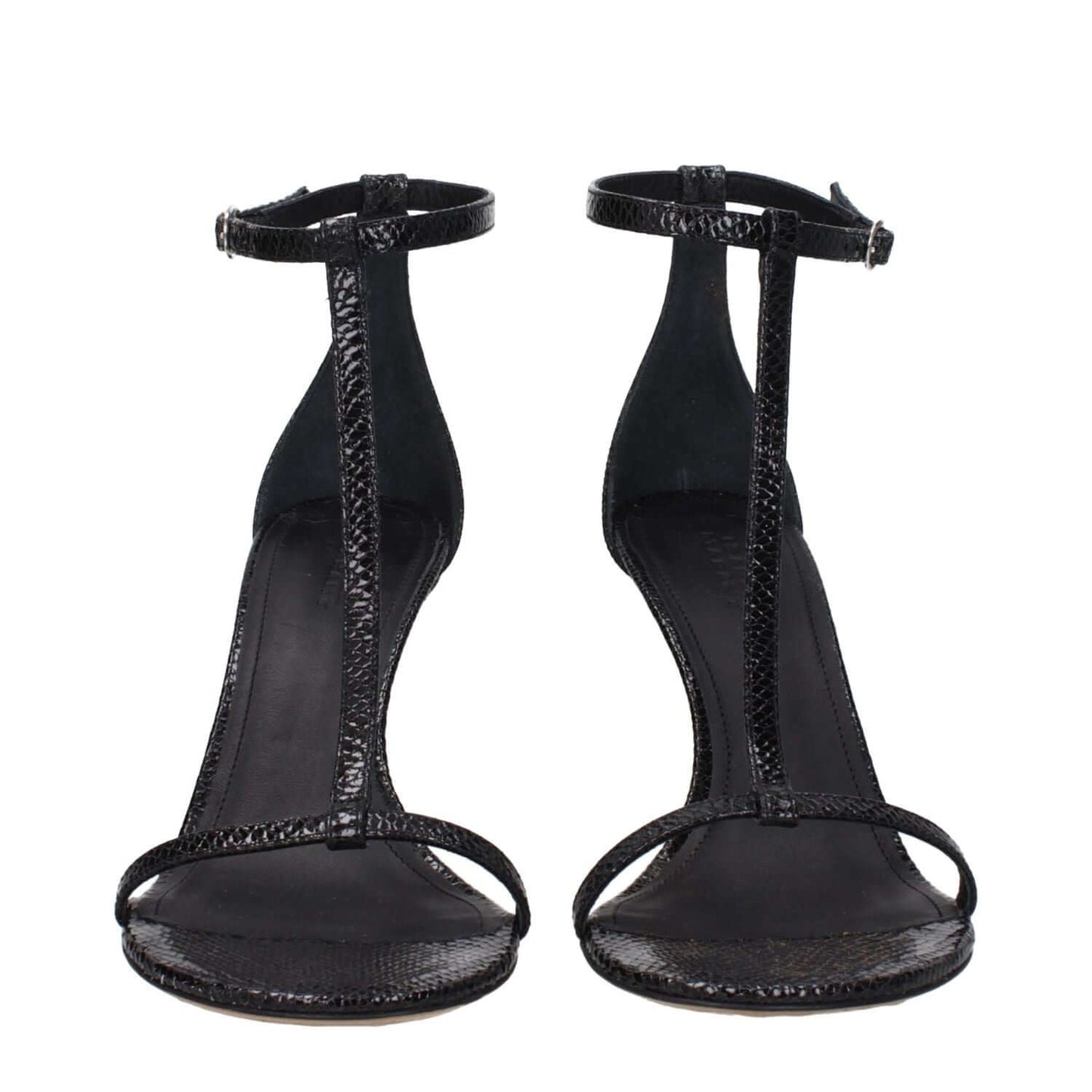 Isabel Marant Black Leather Stiletto Heel Sandals