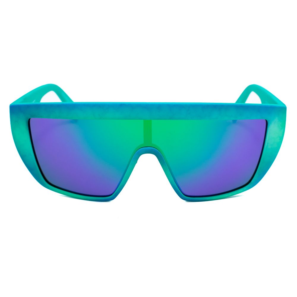 Italia Independent Bicolor Acetate Sunglasses in green and blue with Category 3 protection, front view displaying size 122/0/140 mm.