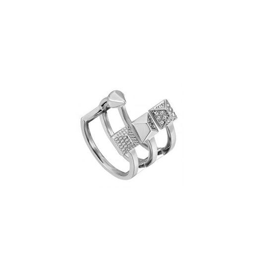 JUST CAVALLI JEWELS JEWELRY Mod. JCRG00170106 geometric silver ring