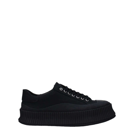 Jil Sander Black Fabric Platform Sneakers
