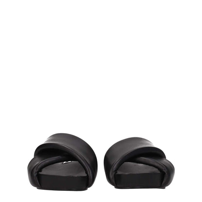 Jil Sander Black Leather Slippers