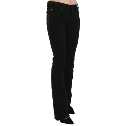 John Galliano Black Low Waist Slim Leg Skinny Denim Casual Pants Jeans
