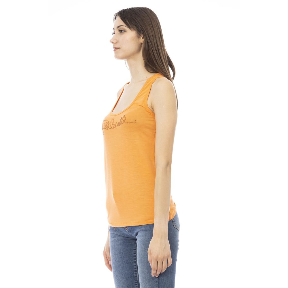 Just Cavalli Orange Viscose Women's Top