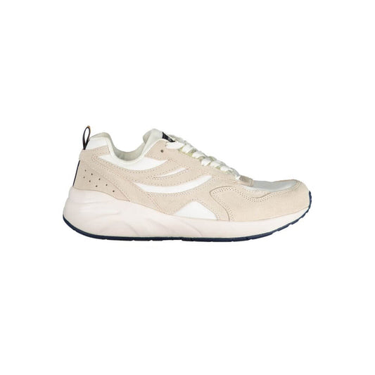 K-WAY Beige Nylon Sneaker with laces, contrast details, and logo. Stylish sports footwear.