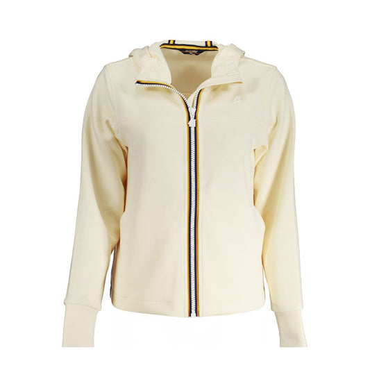 K-WAY Beige Polyester Women Sweater with hood, long sleeves, and contrast details showcasing luxury and style.