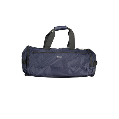 K-WAY Blue Polyamide Luggage And Travel bag with shoulder handles, adjustable strap, and multiple pockets.