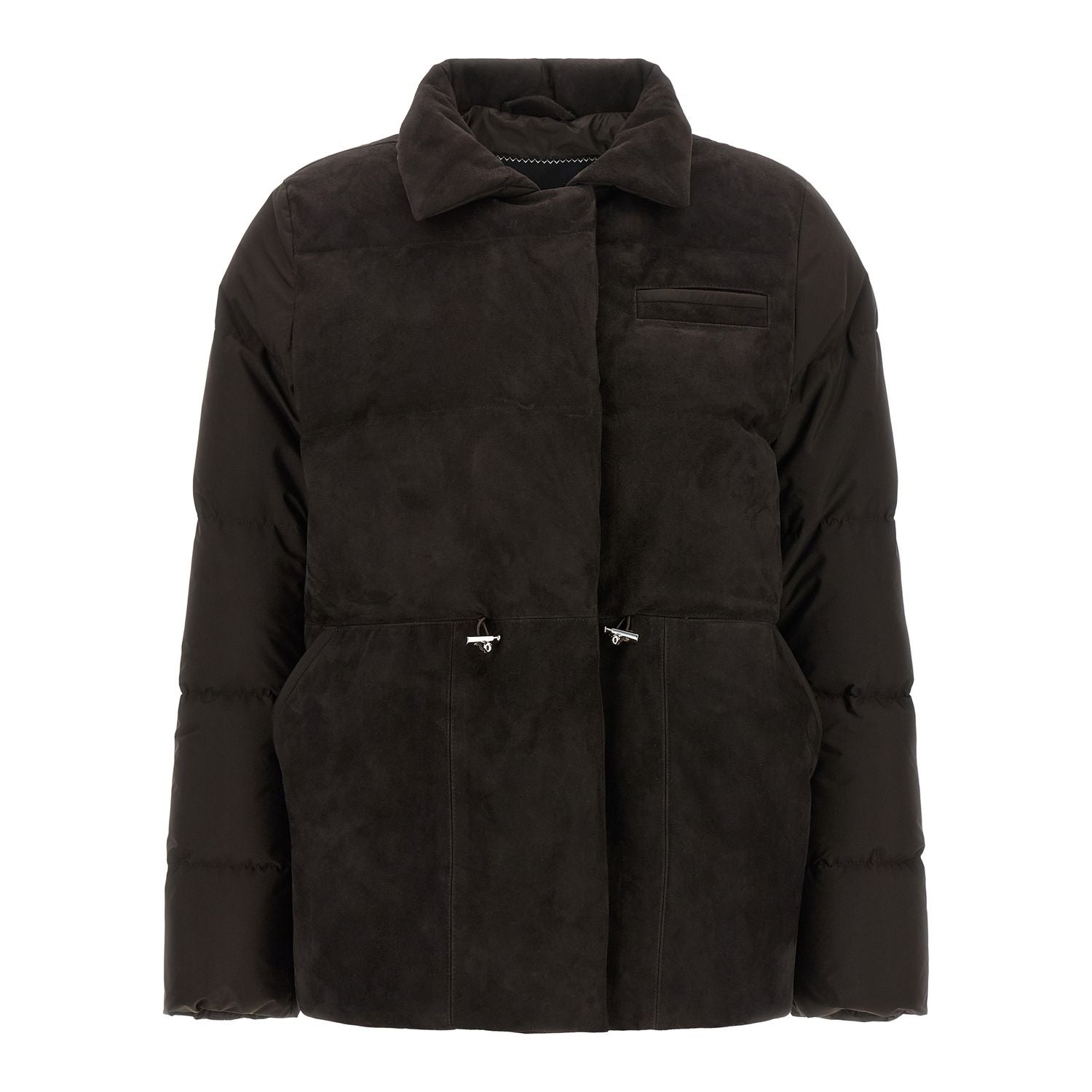 Kiton Brown Polyamide Full-Length Jacket