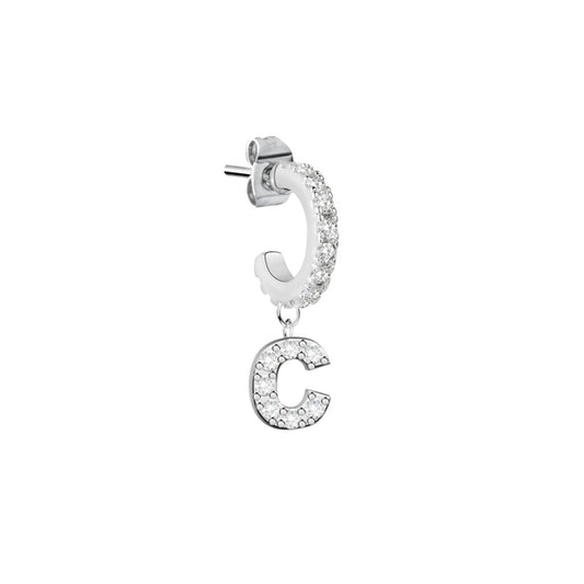 Alt Tag: Elegant earring with sparkling letter C charm from LA PETITE STORY JEWELRY Mod. LPS02ARQ49 collection
