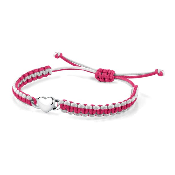 LA PETITE STORY JEWELRY Mod. LPS05ASD40 pink and white woven bracelet with heart charm
