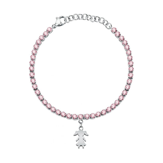 LA PETITE STORY JEWELRY Mod. LPS05ASF35 bracelet with pink stones and charm.