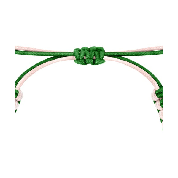 Green and pink braided cord detail of LA PETITE STORY JEWELRY Mod. LPS05ASF60