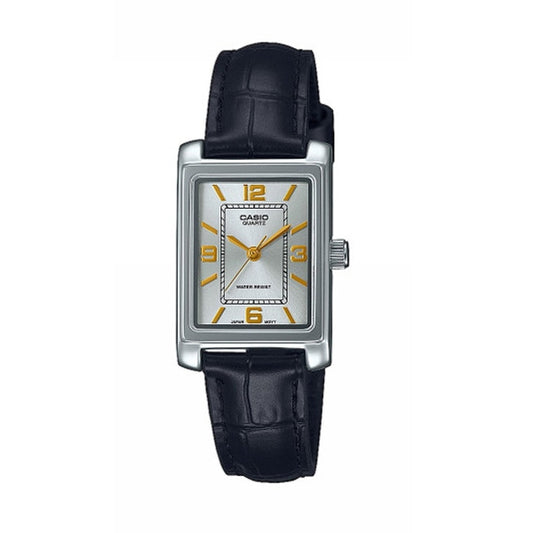 CASIO COLLECTION Mod. TANK. LEATHER - ARGENTEE WATCHES