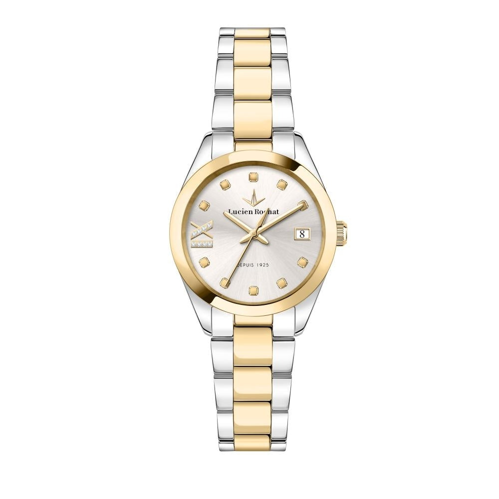 LUCIEN ROCHAT MOD. R0453114512 two-tone wristwatch with 32mm case, quartz movement, sapphire dial, and date function.