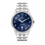 LUCIEN ROCHAT MOD. R0453116002 gent wristwatch, silver quartz, 42 mm, featuring date function and blue dial.