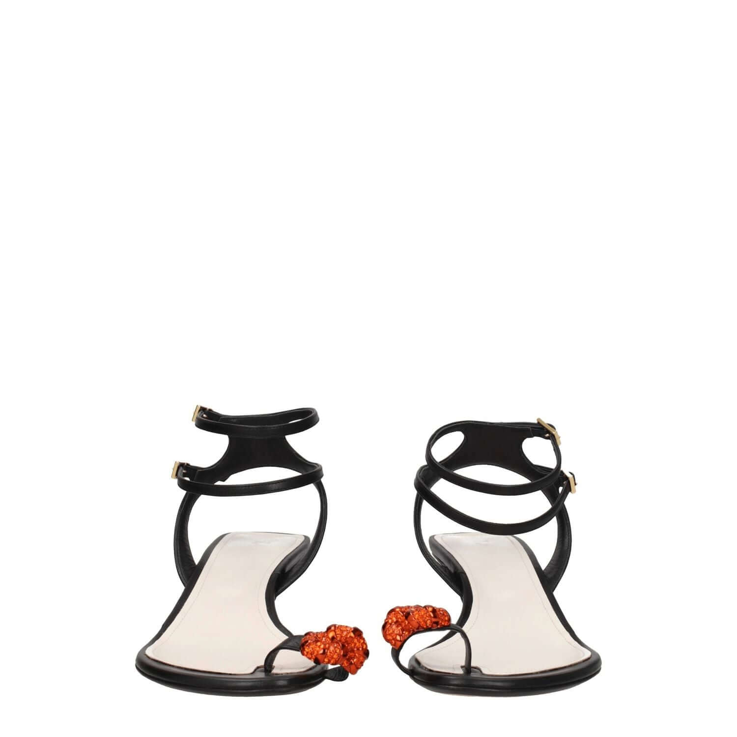 Lanvin Black Leather Stiletto Heel Sandals