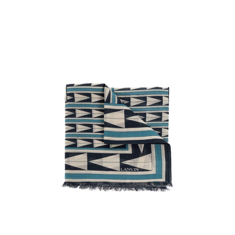 Lanvin Blue Wool Scarf1728,75611013280,Accessories,Blue,Lanvin,New with tags,Scarves - Accessories,Scarves - Scarves - Accessories,Women
