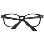 Longines Black Unisex Glasses Frame, full-rim black plastic, size 52-17-145, suitable for round face, includes branded case.
