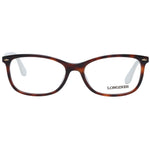 Longines Brown Women Glasses Frame in acetate with full-rim rectangular design and demo lenses, perfect for chic and modern styling.