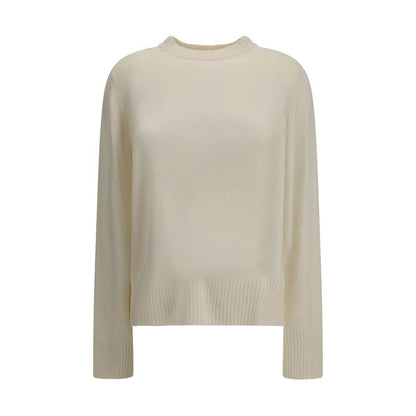 Loulou De Saison Cream Cashmere Cashmere Sweater with loose fit and ribbed crew neck for AW25 season.